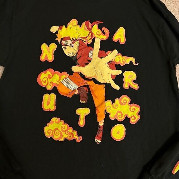 Naruto ripple junction medium long sleeve black top - Picture 3 of 5